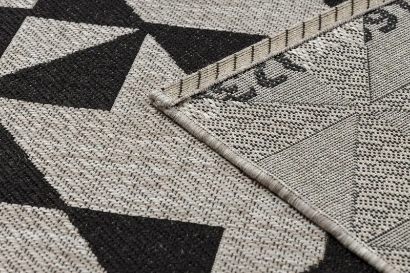 TEPPICH SISAL FLOORLUX 20489 silber / schwarz DREIECKE