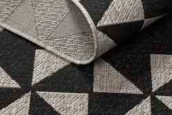TEPPICH SISAL FLOORLUX 20489 silber / schwarz DREIECKE