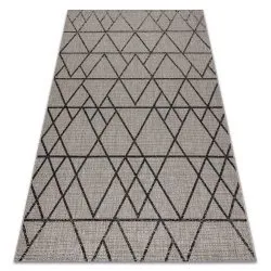 TEPPICH SISAL FLOORLUX 20508 silber / schwarz DREIECKE