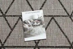 TEPPICH SISAL FLOORLUX 20508 silber / schwarz DREIECKE
