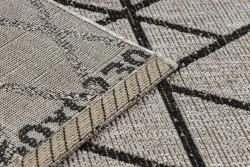 TEPPICH SISAL FLOORLUX 20508 silber / schwarz DREIECKE