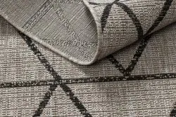 TEPPICH SISAL FLOORLUX 20508 silber / schwarz DREIECKE
