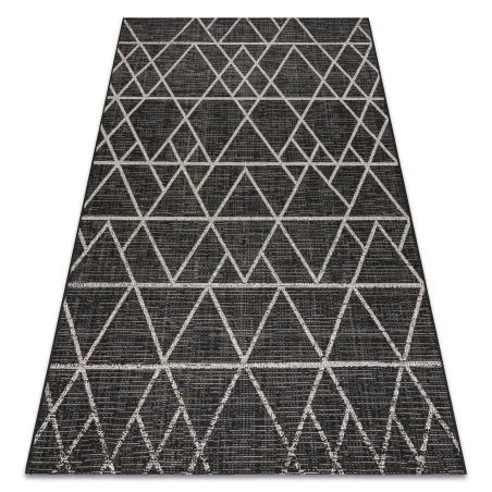 TEPPICH SISAL FLOORLUX 20508 schwarz / silber DREIECKE