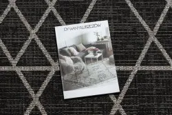 TEPPICH SISAL FLOORLUX 20508 schwarz / silber DREIECKE