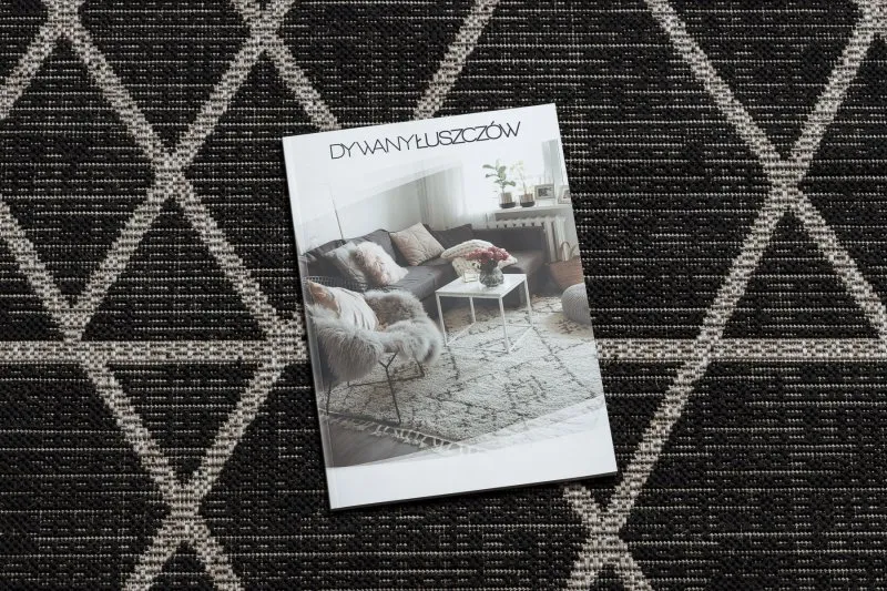 TEPPICH SISAL FLOORLUX 20508 schwarz / silber DREIECKE