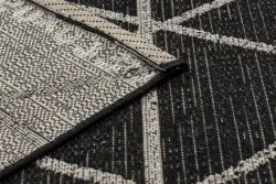 TEPPICH SISAL FLOORLUX 20508 schwarz / silber DREIECKE