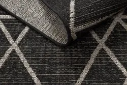 TEPPICH SISAL FLOORLUX 20508 schwarz / silber DREIECKE
