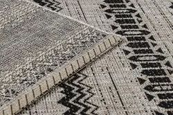 TEPPICH SISAL FLOORLUX 20510 silbern / schwarz