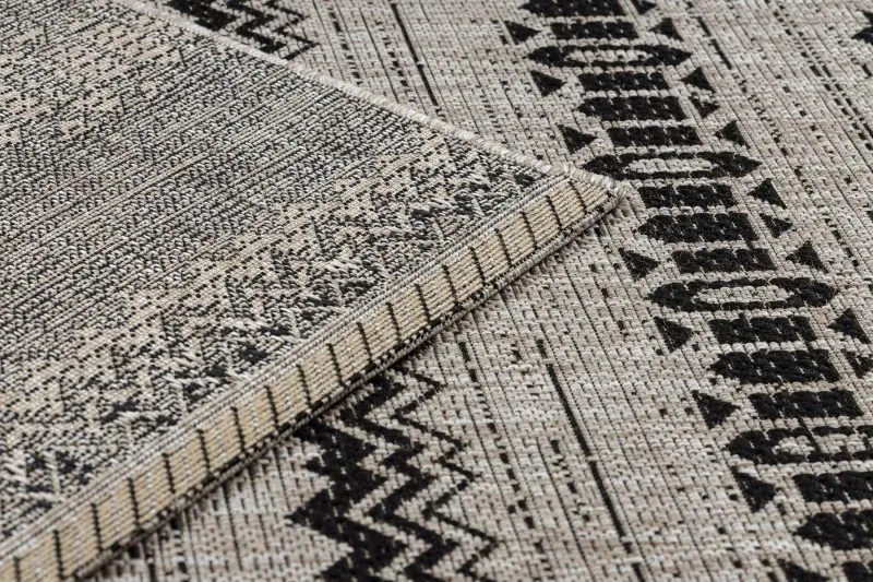 TEPPICH SISAL FLOORLUX 20510 silbern / schwarz