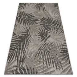 TEPPICH SISAL FLOORLUX LAUBEN silbern / schwarz JUNGLE