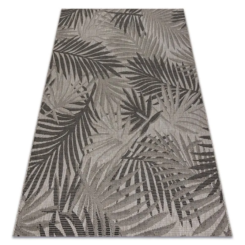 TEPPICH SISAL FLOORLUX 20504 LAUBEN silbern / schwarz JUNGLE
