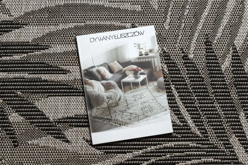 TEPPICH SISAL FLOORLUX 20504 LAUBEN silbern / schwarz JUNGLE