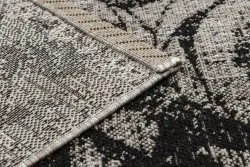 TEPPICH SISAL FLOORLUX 20491 BLUMEN silber / schwarz 