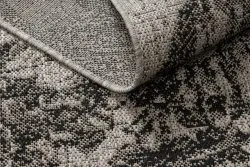 TEPPICH SISAL FLOORLUX 20491 BLUMEN silber / schwarz 