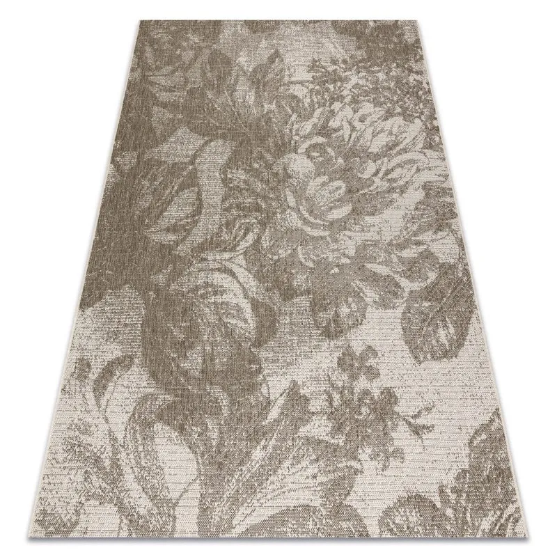 TEPPICH SISAL FLOORLUX 20491 BLUMEN Champagner / taupe 