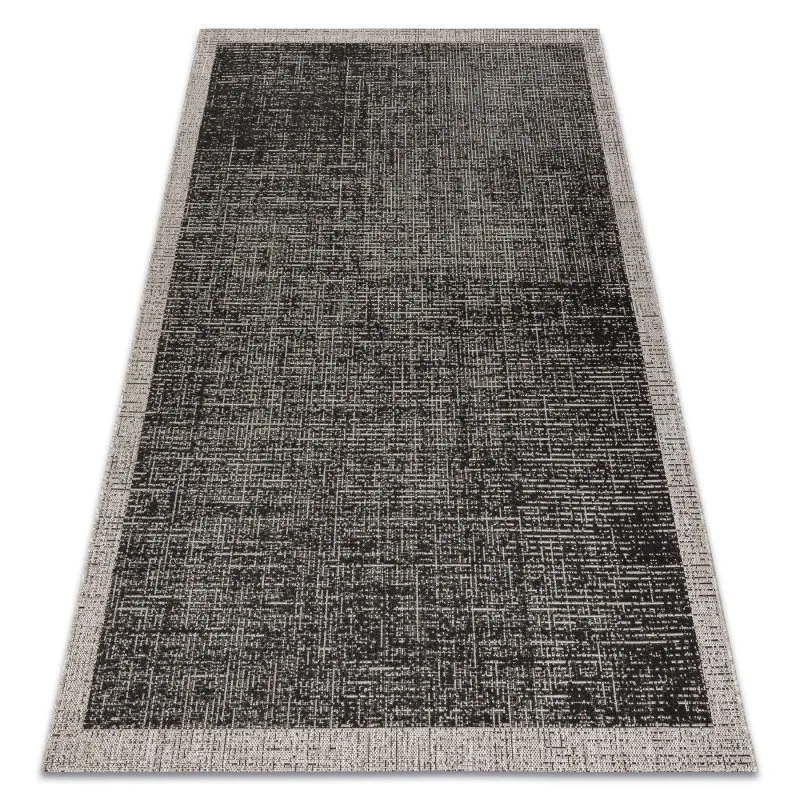 TEPPICH SISAL FLOORLUX 20401 Rahmen schwarz / silber 