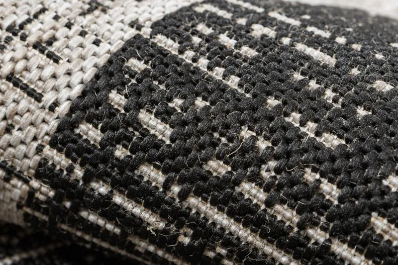 TEPPICH SISAL FLOORLUX 20401 Rahmen schwarz / silber 