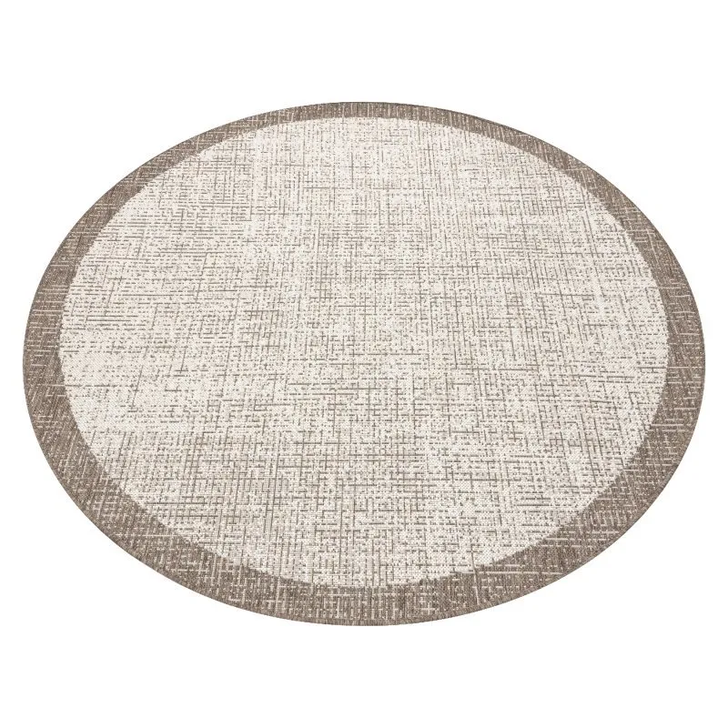 TEPPICH SISAL FLOORLUX KREIS 20401 Rahmen champagner / taupe