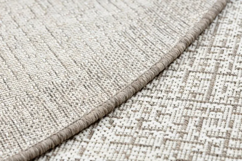 TEPPICH SISAL FLOORLUX KREIS 20401 Rahmen champagner / taupe
