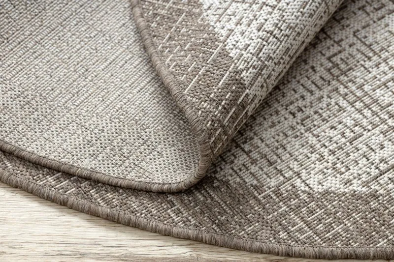 TEPPICH SISAL FLOORLUX KREIS 20401 Rahmen champagner / taupe