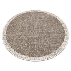TEPPICH SISAL FLOORLUX KREIS Rahmen taupe / champagner