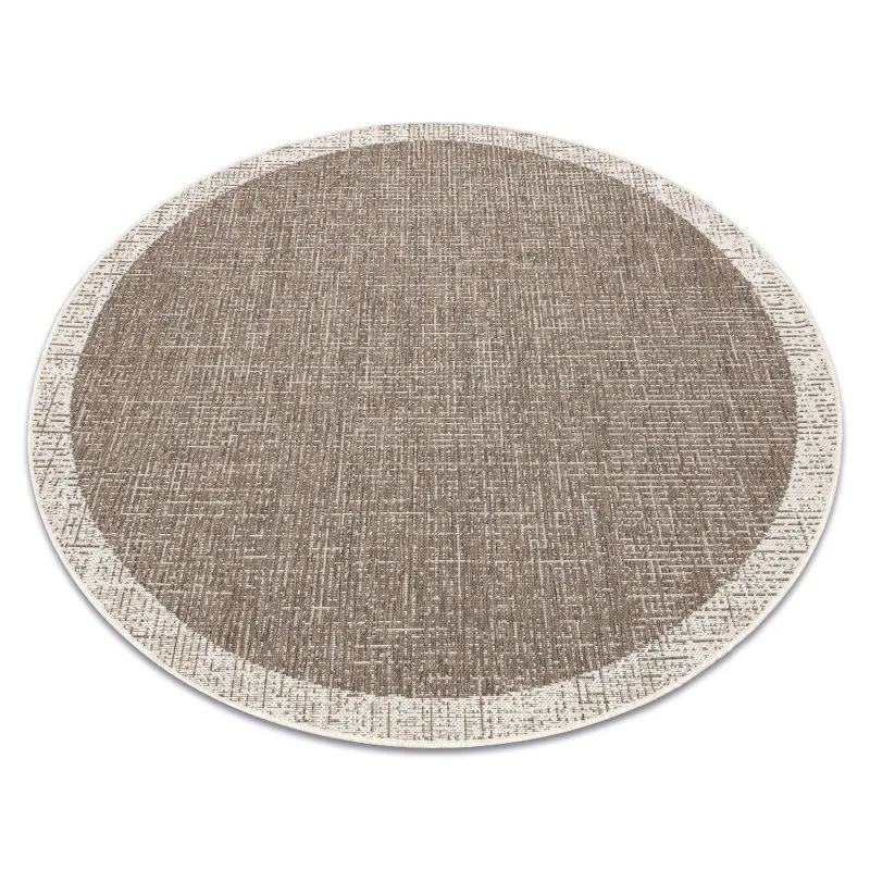 TEPPICH SISAL FLOORLUX KREIS 20401 Rahmen taupe / champagner 
