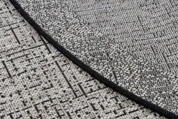TEPPICH SISAL FLOORLUX 20401 Rahmen KREIS silber / schwarz 
