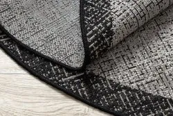 TEPPICH SISAL FLOORLUX 20401 Rahmen KREIS silber / schwarz 