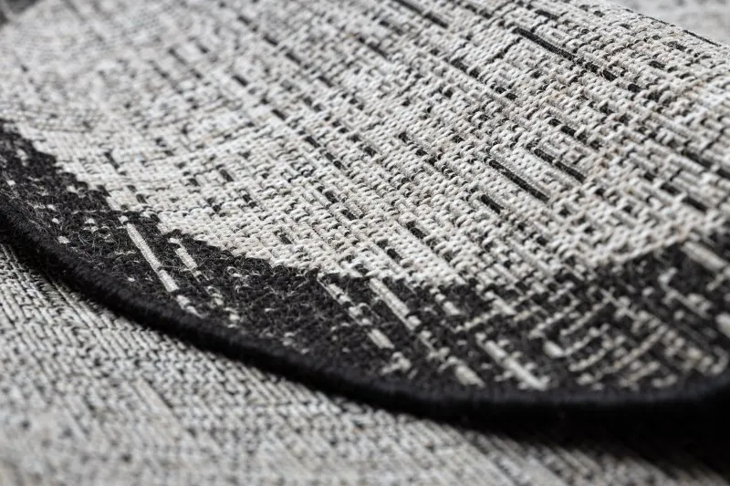 TEPPICH SISAL FLOORLUX 20401 Rahmen KREIS silber / schwarz 