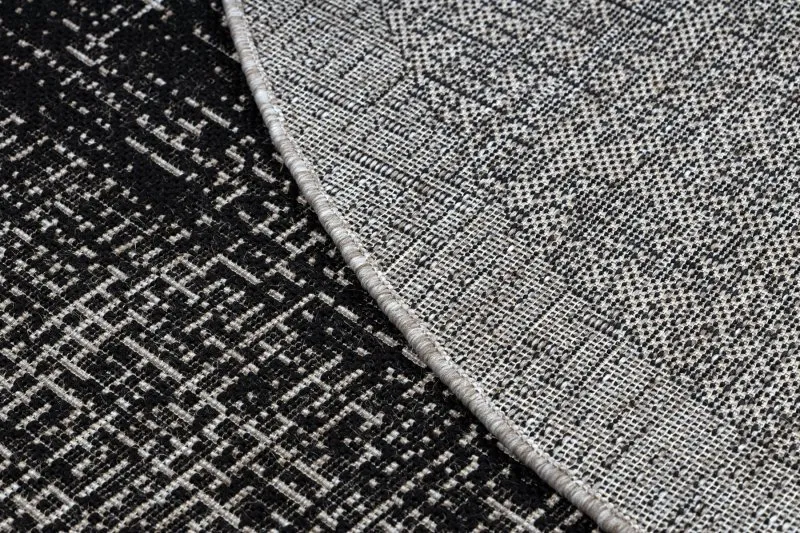 TEPPICH SISAL FLOORLUX 20401 Rahmen KREIS schwarz / silber 