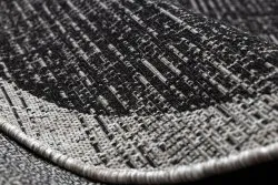 TEPPICH SISAL FLOORLUX 20401 Rahmen KREIS schwarz / silber 