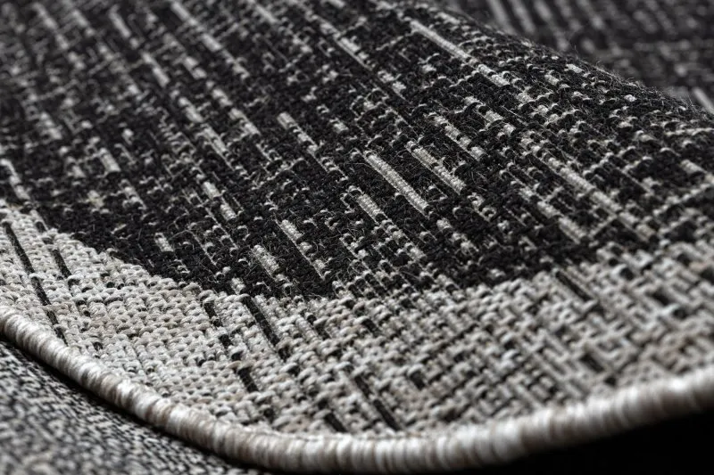 TEPPICH SISAL FLOORLUX 20401 Rahmen KREIS schwarz / silber 