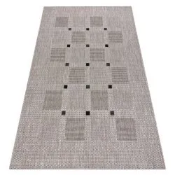 TEPPICH SISAL FLOORLUX Quadrate silber / schwarz