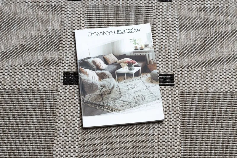 TEPPICH SISAL FLOORLUX 20079 Quadrate silber / schwarz 