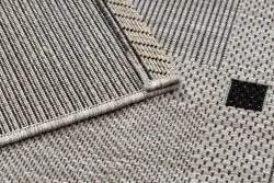 TEPPICH SISAL FLOORLUX 20079 Quadrate silber / schwarz 