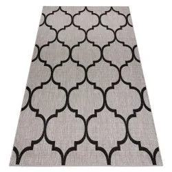 TEPPICH SISAL FLOORLUX 20608 Marokkanisches Spalier, Trellis silber / schwarz 