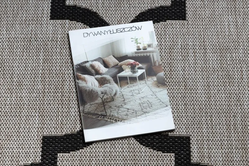 TEPPICH SISAL FLOORLUX 20608 Marokkanisches Spalier, Trellis silber / schwarz 
