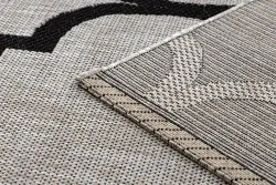TEPPICH SISAL FLOORLUX 20608 Marokkanisches Spalier, Trellis silber / schwarz 
