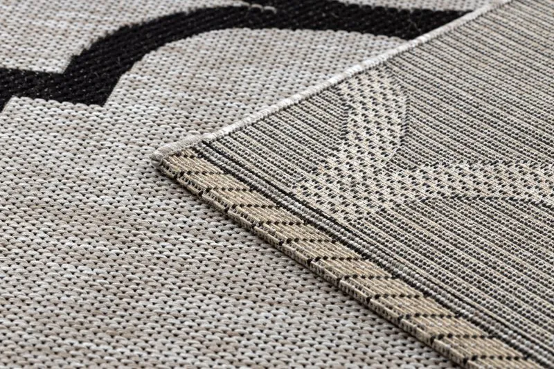 TEPPICH SISAL FLOORLUX 20608 Marokkanisches Spalier, Trellis silber / schwarz 