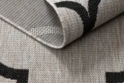 TEPPICH SISAL FLOORLUX 20608 Marokkanisches Spalier, Trellis silber / schwarz 