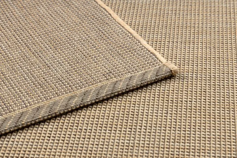 TEPPICH SISAL FLOORLUX 20580 eben, glatt, einfarbig - natural / Kaffee