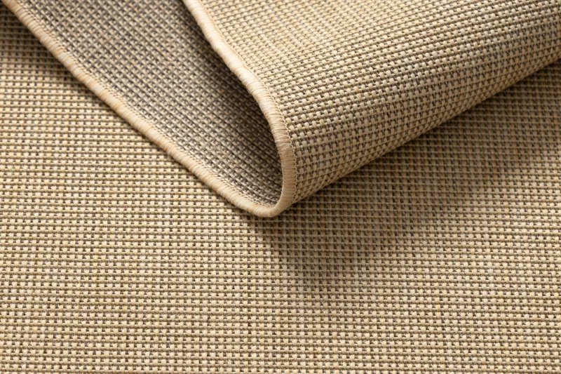 TEPPICH SISAL FLOORLUX 20580 eben, glatt, einfarbig - natural / Kaffee