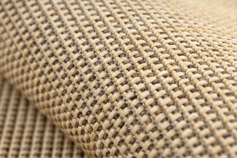 TEPPICH SISAL FLOORLUX 20580 eben, glatt, einfarbig - natural / Kaffee