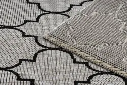 TEPPICH SISAL FLOORLUX 20607 Marokkanisches Spalier, Trellis silber / schwarz 