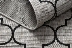 TEPPICH SISAL FLOORLUX 20607 Marokkanisches Spalier, Trellis silber / schwarz 