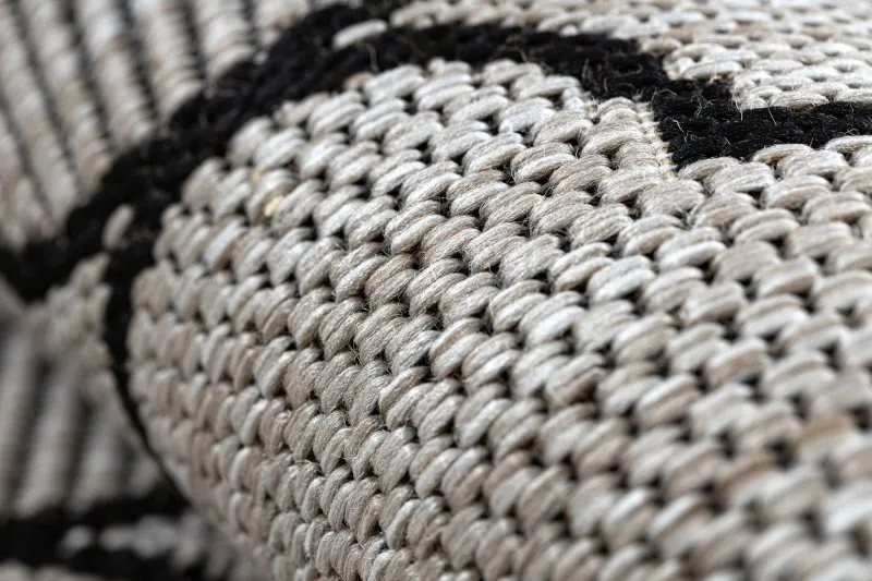 TEPPICH SISAL FLOORLUX 20607 Marokkanisches Spalier, Trellis silber / schwarz 