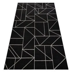 TEPPICH SISAL FLOORLUX schwarz / silber DREIECKE, GEOMETRISCH
