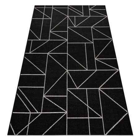 TEPPICH SISAL FLOORLUX 20605 schwarz / silber DREIECKE, GEOMETRISCH