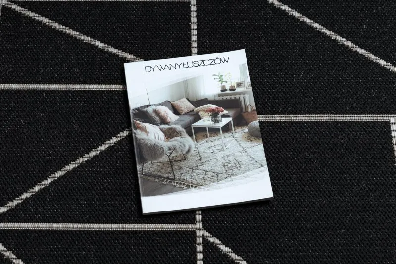 TEPPICH SISAL FLOORLUX 20605 schwarz / silber DREIECKE, GEOMETRISCH