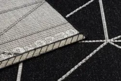 TEPPICH SISAL FLOORLUX 20605 schwarz / silber DREIECKE, GEOMETRISCH
